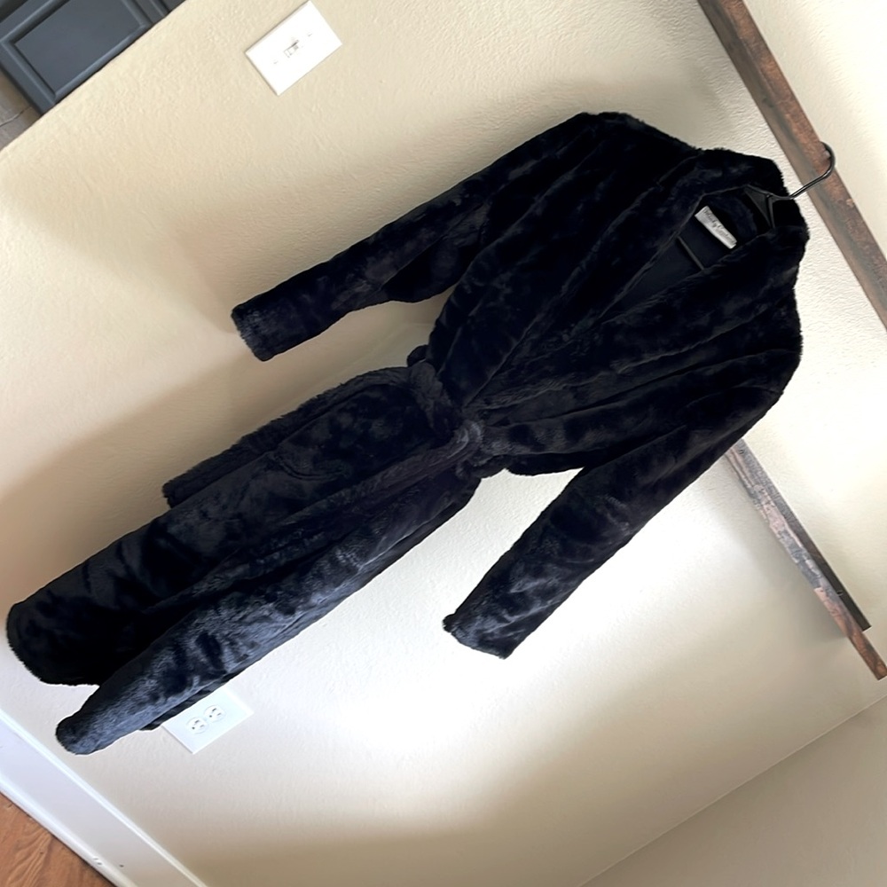 Minky Couture Black Plush Robe
